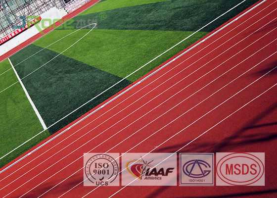 Safety Rubberized Track Surface , Synthetic Track For Running IAAF Certificated