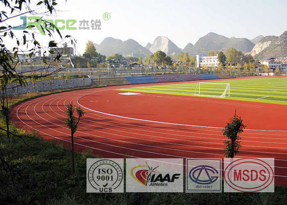 Safety Rubberized Track Surface , Synthetic Track For Running IAAF Certificated